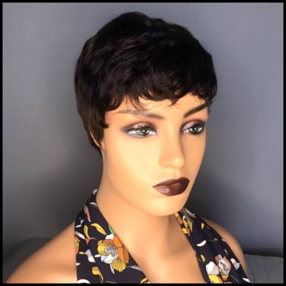 Short Pixie Cut Human Hair Wig Glueless Layered Boy Cut Brazilian Hair